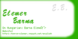 elemer barna business card